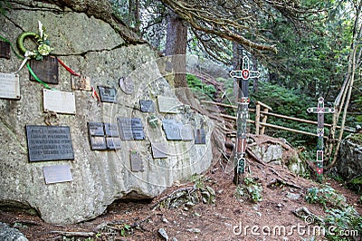 Symbolic cemetery in High Tatras, Slovakia Editorial Stock Photo