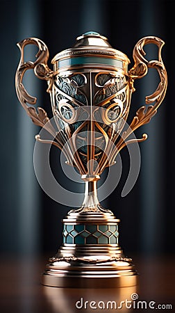 Symbolic champion's trophy, epitomizing success and the pursuit of excellence Stock Photo