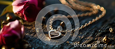 The Symbolic Connection Of Love's Heartbeat A Chain Embellished With A Meaningful Pendant Stock Photo