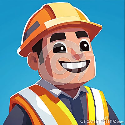 Symbolic design of a firefighter character in the shape of a logotype. Stock Photo