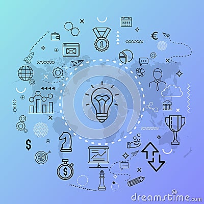 Symbolic Icon Concepts - Illustration. Currency, Robot, Wheel, Innovation, People icon consept Stock Photo