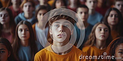 Symbolic Representation Of Mental Health's Impact On Teenager's Isolation An Image Of A Teenage Boy Stock Photo