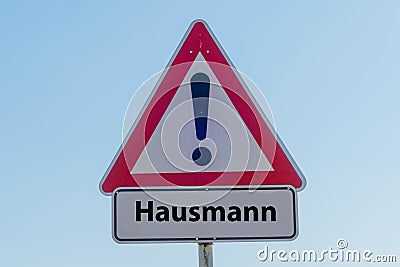 Symbolic Sign Men staying at Home german 