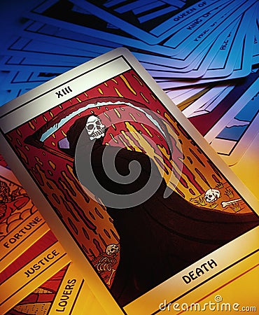 Death - Symbolism on a Tarot Card Stock Photo