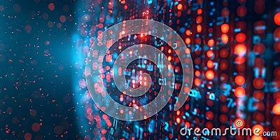 Symbolizing the Importance of Encryption: Data Streams Transformed into Encrypted Symbols. Concept Stock Photo