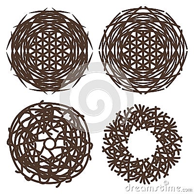 Symbols of bird nests. vector Vector Illustration