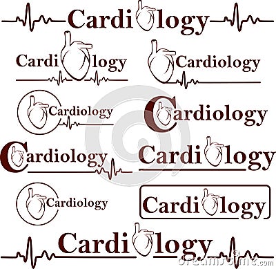 Symbols of cardiology Vector Illustration