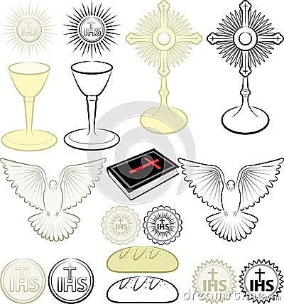 Symbols of Christianity Vector Illustration