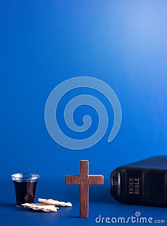 Symbols of Christianity and the Communion Stock Photo