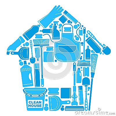 Symbols of a clean house Vector Illustration