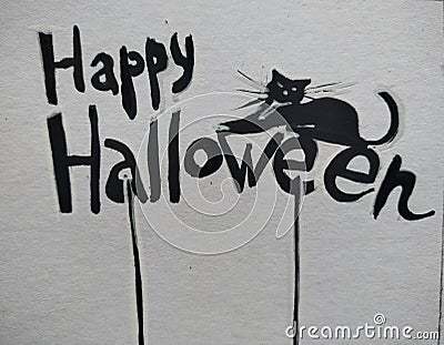 symbols holiday season Halloween cat illustration Stock Photo