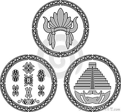 Symbols of indians of latin america Vector Illustration