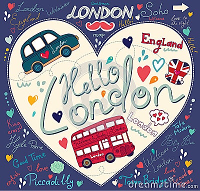 Symbols of London Vector Illustration