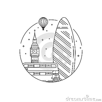 Symbols of London Vector Illustration