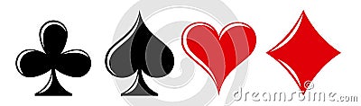 Symbols of playing cards. Vector Illustration