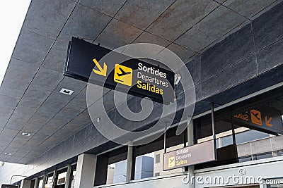 Symbols, Signs and Directions inside Aeroport Areas Stock Photo