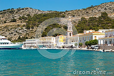 Symi also known as Syme or Simi is a Greek island one of the Dodecanese islands. Stock Photo