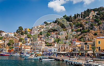 Symi in summer Editorial Stock Photo