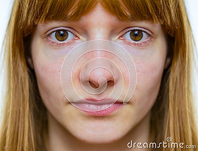 Symmetric face of teenage girl Stock Photo