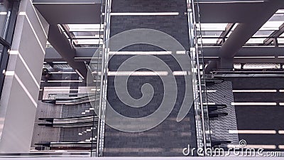 Symmetric office interior with long corridor Stock Photo