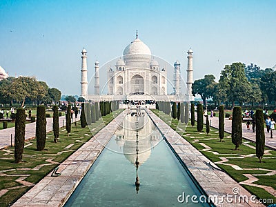 Symmetric Taj Mahal Editorial Stock Photo