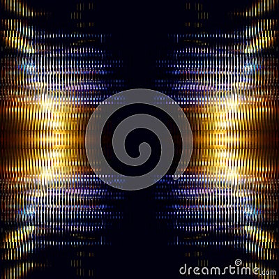 Symmetric yellow-blue striped glitter Vector Illustration