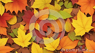 A symmetrical arrangement of colorful autumn leaves forming a seamless pattern Stock Photo