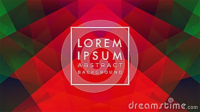 Symmetrical geometric pattern with red neon light. Abstract patch background design template. Dark multicolor gradient. Vector Illustration