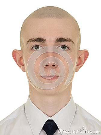 Symmetrical portrait of the young man Stock Photo