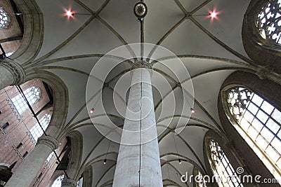 Symmetrical roof of a church in leiden the netherlands Holland Stock Photo