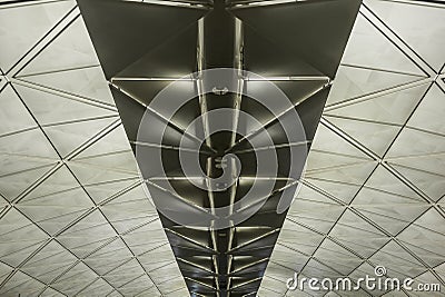 Symmetrical roof structure with triangles Stock Photo