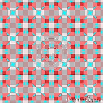 symmetrical seamless contrasting red and blue checkered pattern Vector Illustration