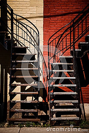 Symmetrical Staircases with two different colors Stock Photo