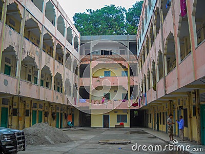 Symmetrical view of a building located in Haridwar India Editorial Stock Photo