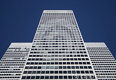 Symmetrical white office building Stock Photo