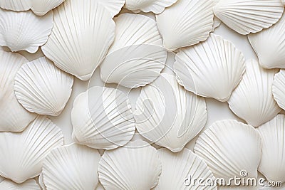 Symmetrical White shellfish pattern. Generate Ai Stock Photo