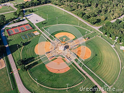 Symmetry sports ground overlook by drone DJI mavic mini Stock Photo