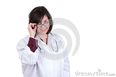 Sympathetic Health Care Employee Looking at you Stock Photo
