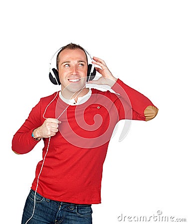 Sympathetic man with headphone Stock Photo