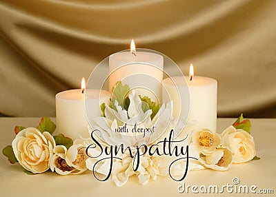 With deepest sympathy banner or card Stock Photo