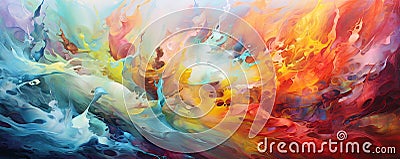 symphony of abstract colors harmonizing and resonating, creating a visual symphony of emotions panorama Stock Photo