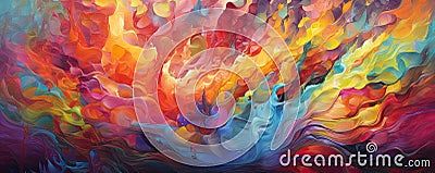 symphony of abstract colors harmonizing and resonating, creating a visual symphony of emotions panorama Stock Photo