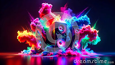 Symphony of Colors: A Spectacle of Vibrant Sound Stock Photo