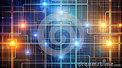 A Symphony of Lines: Visualizing Optimized Electricity Flow Generative AI Stock Photo