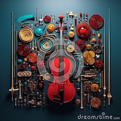Symphony Orchestra of Transformed Medical Tools Stock Photo
