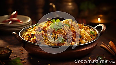 A Symphony of Spices and Fragrances in Keema Biryani Stock Photo