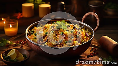 A Symphony of Spices and Fragrances in Keema Biryani Stock Photo