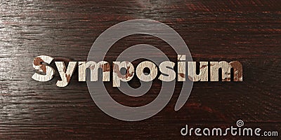 Symposium - grungy wooden headline on Maple - 3D rendered royalty free stock image Stock Photo