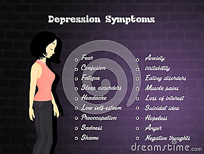The symptoms of depression Stock Photo