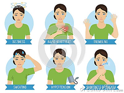 Symptoms of panic attack Vector Illustration